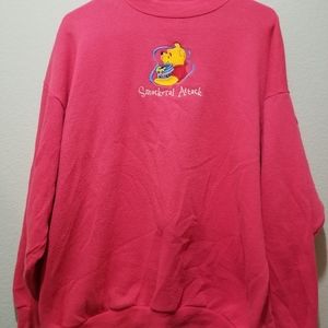 Vintage Disney Winnie The Pooh Sweatshirt 100 Acre Collection Size Large Red